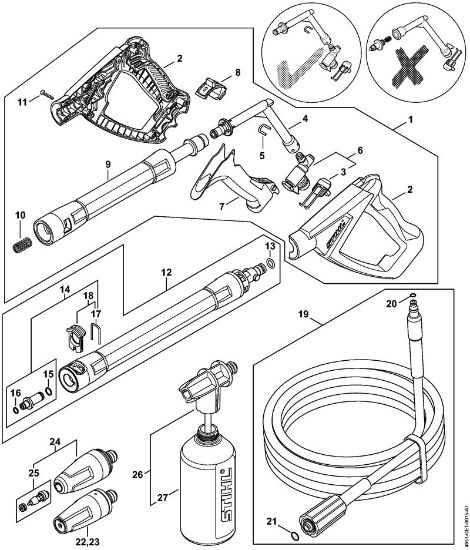Limpiadora eléctrica de alta presión (RE) RE 90 - 4951 Pistola, Tubo para pulverizar de la marca Stihl