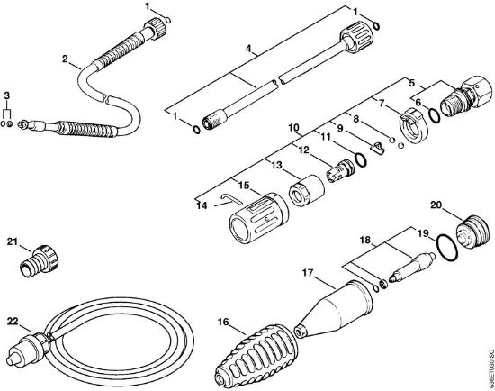 Limpiadora eléctrica de alta presión (RE) RE 900 KM Accesorí­es extra de la marca Stihl