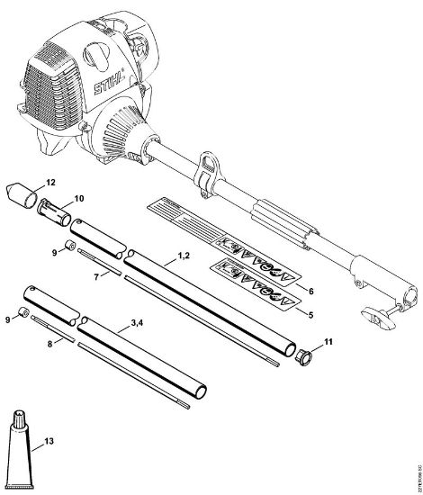 Herramientas combinadas (-KM) KW-KM KW-KM Vástago de la marca Stihl