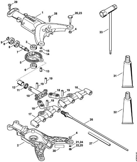 Herramientas combinadas (-KM) SP-KM Caja reductora, Rastrillo de la marca Stihl