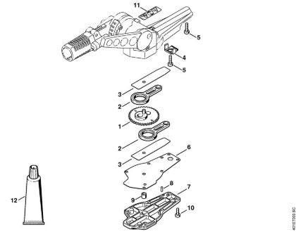 Herramientas de acople HL 135Â° Engranaje de cuchillas ajustable en 135Â° de la marca Stihl
