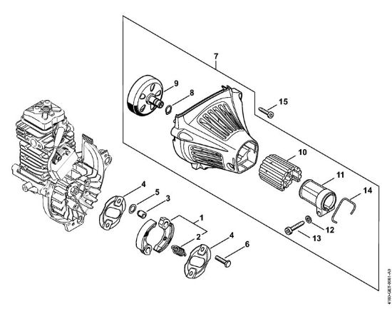 Motores universales (KM) KM 111 R Embrague, Carcasa del ventilador de la marca Stihl