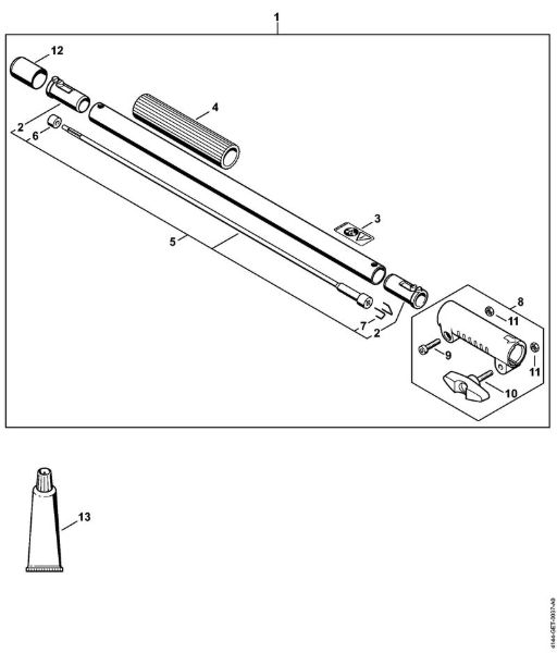 Motores universales (KM) KM 131 Prolongador del vástago 0,5 m HL-KM 0Â°, HL-KM 135Â°, HT-KM, SP-KM de la marca Stihl