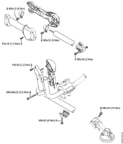 Motores universales (KM) KM 131 R Pares de apriete de la marca Stihl