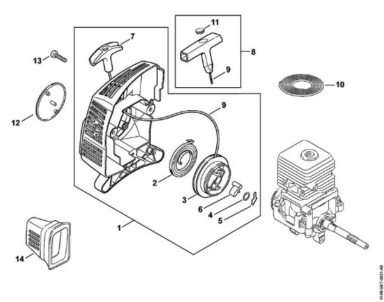 Motores universales (KM) KM 55 Mecanismo de arranque KM 55 de la marca Stihl