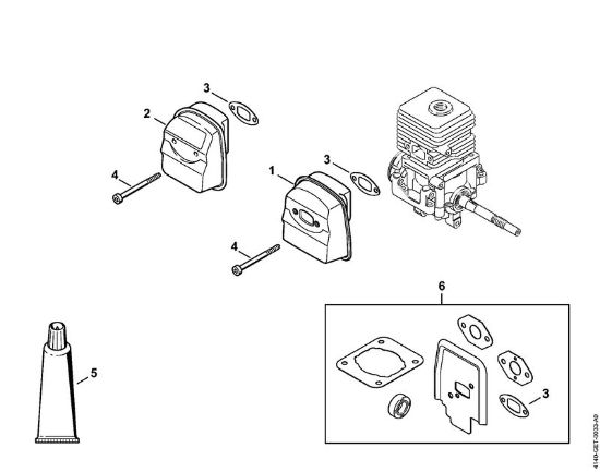 Motores universales (KM) KM 55 Silenciador de la marca Stihl