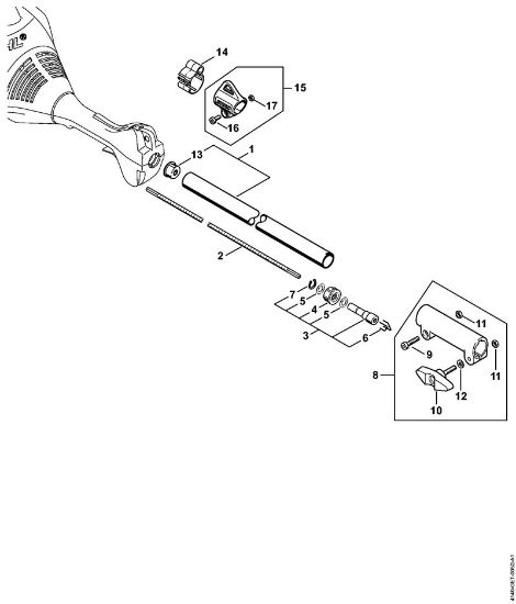 Motores universales (KM) KM 55 Vástago, Manillar tubular cerrado KM 55, KM 55 C-E de la marca Stihl