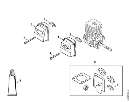 Motores universales (KM) KM 55 C-E Silenciador de la marca Stihl