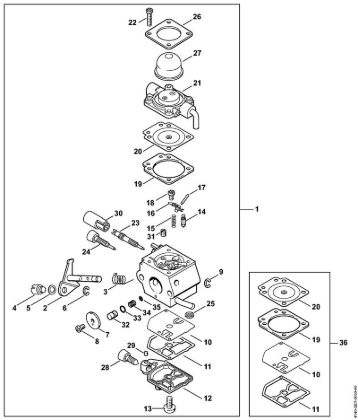 Motores universales (KM) KM 55 R Carburador C1Q-S66 de la marca Stihl