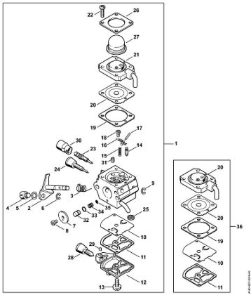 Motores universales (KM) KM 55 R Carburador C1Q-S71 de la marca Stihl