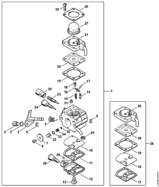 Motores universales (KM) KM 55 R Carburador C1Q-S71 de la marca Stihl