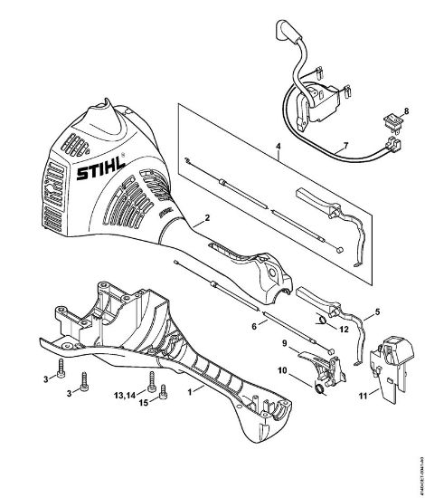 Motores universales (KM) KM 55 R Carcasa del motor (Manillar tubular cerrado) KM 55 R de la marca Stihl