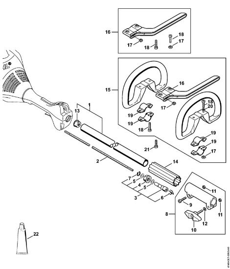 Motores universales (KM) KM 55 R Vástago, Manillar tubular cerrado de la marca Stihl