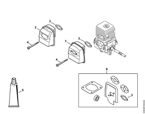Motores universales (KM) KM 55 RC-E Silenciador de la marca Stihl