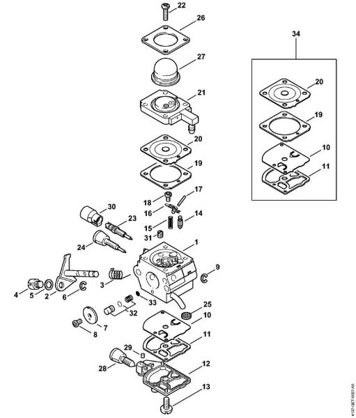 Motores universales (KM) KM 85 Carburador 4137/22 de la marca Stihl