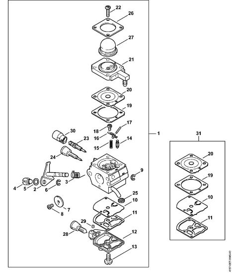Motores universales (KM) KM 85 Carburador 4137/28 de la marca Stihl