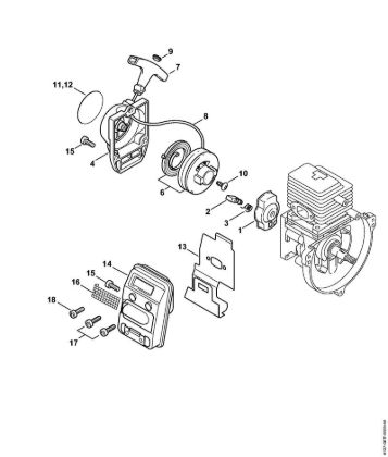 Motores universales (KM) KM 85 R Mecanismo de arranque, Silenciador de la marca Stihl