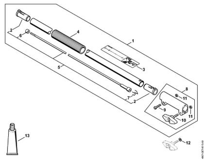 Motores universales de acumulador (KMA) KMA 130 R Prolongador del vástago 1 m HT-KM de la marca Stihl
