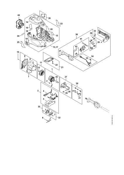 Imagen de Motor eláctrico, Cárter de motor, Empuáadura de mando KMA 135 R