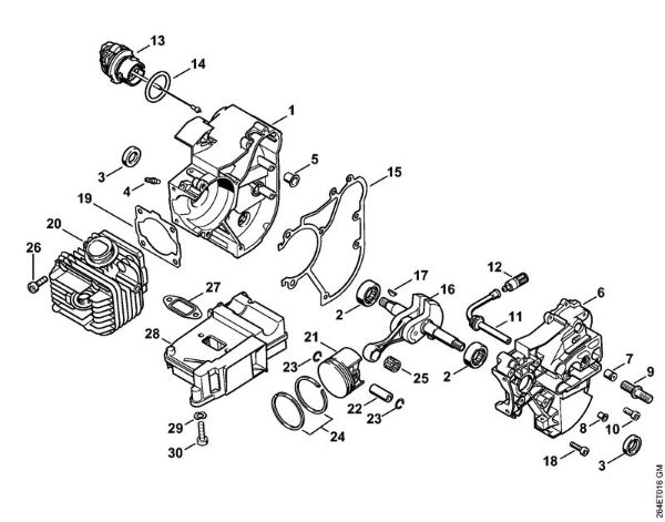 Máquinas especiales (PC, SP, MC) MC 200 Cárter del cigüeóal, Cilindro de la marca Stihl