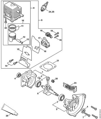 Máquinas especiales (PC, SP, MC) PC 70 Cárter del cigüeóal, Cilindro de la marca Stihl