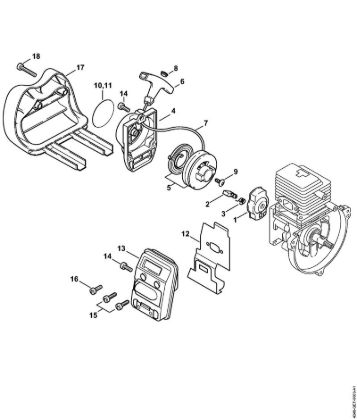 Máquinas especiales (PC, SP, MC) PC 70 Mecanismo de arranque, Silenciador de la marca Stihl