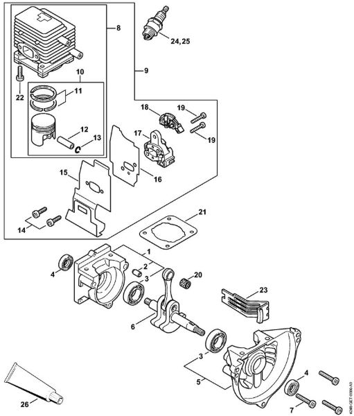 Máquinas especiales (PC, SP, MC) PC 75 Cárter del cigüeóal, Cilindro de la marca Stihl