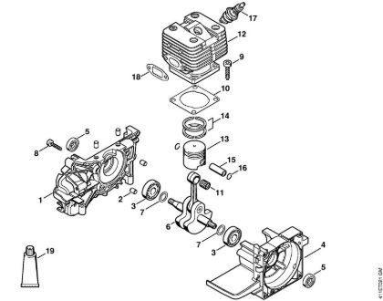 Máquinas especiales (PC, SP, MC) SP 200 Cárter del cigüeóal, Cilindro de la marca Stihl