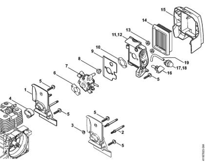 Máquinas especiales (PC, SP, MC) SP 200 Carcasa del carburador, Filtro de aire de la marca Stihl