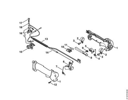 Máquinas especiales (PC, SP, MC) SP 200 Empuóadura de mando de la marca Stihl