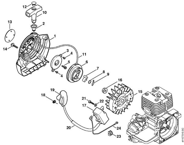 Máquinas especiales (PC, SP, MC) SP 200 Mecanismo de arranque, Sistema de encendido de la marca Stihl