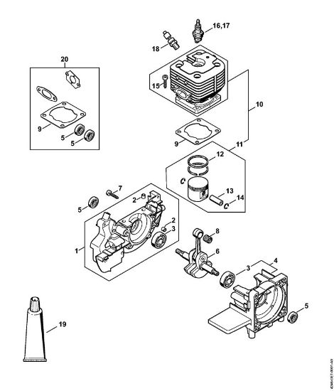 Máquinas especiales (PC, SP, MC) SP 401 Cárter del cigüeóal, Cilindro de la marca Stihl