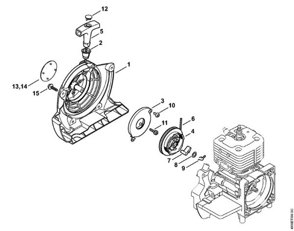 Máquinas especiales (PC, SP, MC) SP 451 Mecanismo de arranque de la marca Stihl