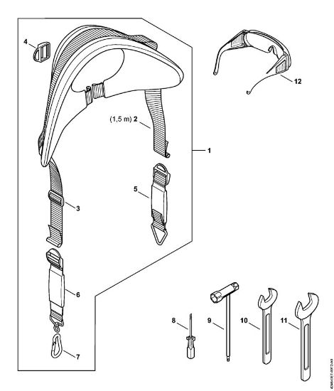 Máquinas especiales (PC, SP, MC) SP 452 Cinturón de porte, Herramientas, Accesorí­es extra de la marca Stihl