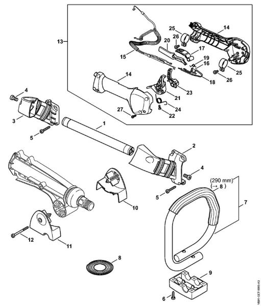 Máquinas especiales (PC, SP, MC) SP 482 Empuóadura, Empuóadura de mando de la marca Stihl