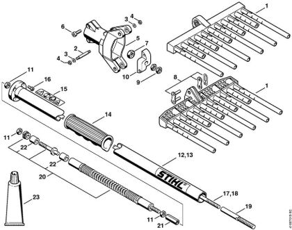 Máquinas especiales (PC, SP, MC) SP 85 Rastrillo, Vástago de la marca Stihl