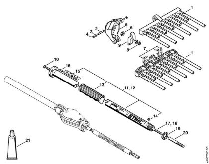 Máquinas especiales (PC, SP, MC) SP 85 Rastrillo, Vástago (43.2000) de la marca Stihl