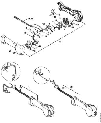 Máquinas especiales (PC, SP, MC) SP 92 C-E Empuóadura de mando de la marca Stihl