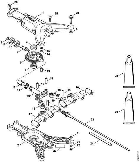 Máquinas especiales (PC, SP, MC) SP 92 TC-E Caja reductora, Rastrillo de la marca Stihl
