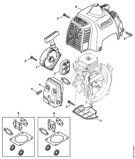 BC 230 BC 230 Mecanismo de arranque, Silenciador de la marca Stihl