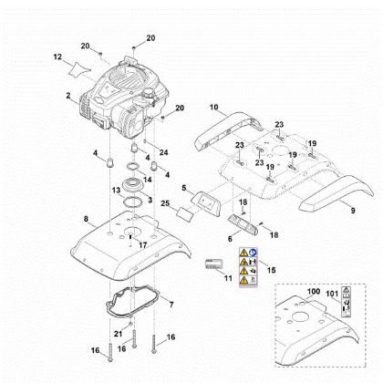 Imagen de C - Cubierta del motor MH 445.0 R