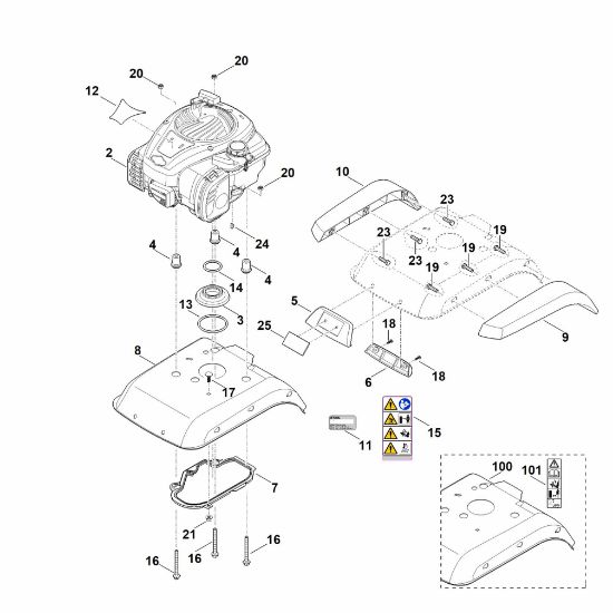 Imagen de C - Cubierta del motor MH 445.0 R