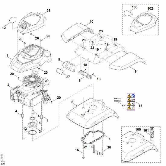 Imagen de C - Cubierta del motor MH 560.0