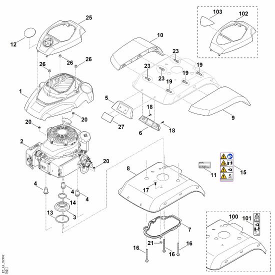 Imagen de C - Cubierta del motor MH 585.0