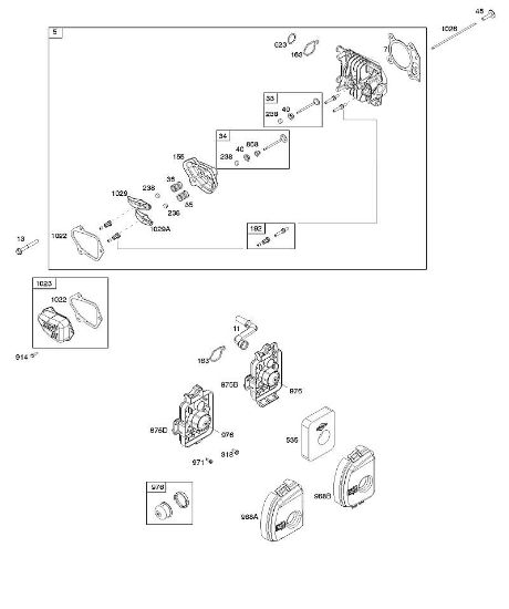 B&S - 08â  08P502-0004-H1 A - Depurador de aire, culata, juego de juntas de la marca Stihl