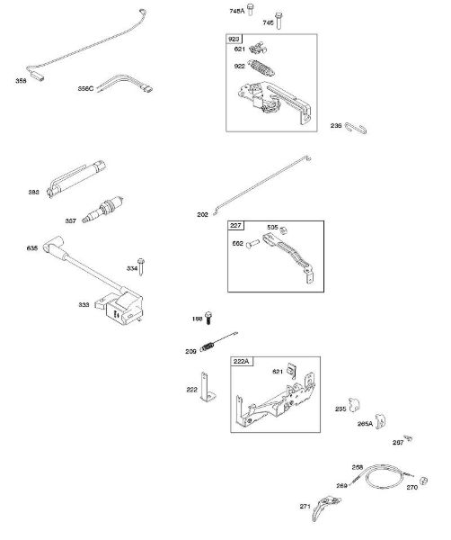 B&S - 08â  08P502-0004-H1 B - Armadura, mandos, sistema eléctrico, resorte de regulador, encendido, bují­a de encendido de la marca Stihl