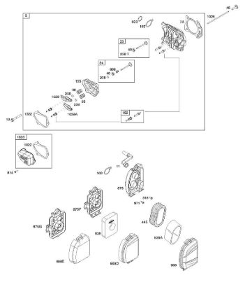 B&S - 09â  093J02-0079-H1 A - Depurador de aire, culata de la marca Stihl