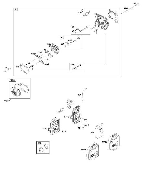 B&S - 09â  09P602-0009-F1 A - Depurador de aire, culata, juego de juntas de la marca Stihl