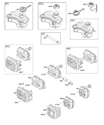 B&S - 09â  09P702-0054-H1 F - Sistema de escape, suministro de combustible de la marca Stihl