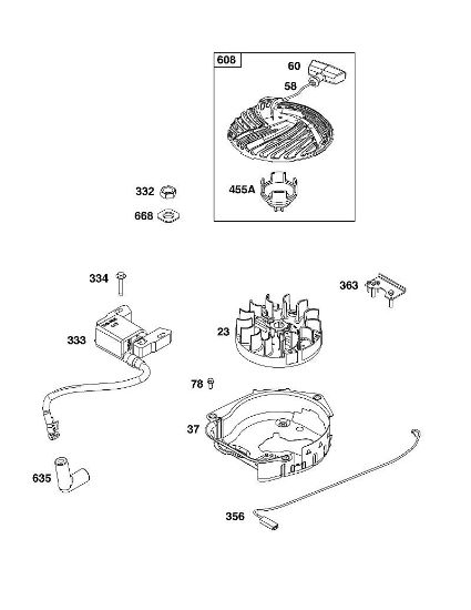 B&S - 09â  09P702-0228-H1 J - CONJUNTO DE RUEDA VOLANTE, ENCENDIDO Y MOTOR DE ARRANQUE de la marca Stihl